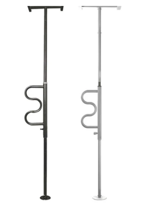 Support Pole with Curve Grab Bar